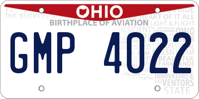 OH license plate GMP4022