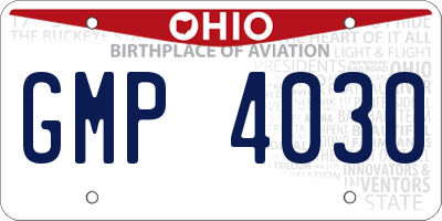 OH license plate GMP4030