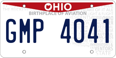 OH license plate GMP4041