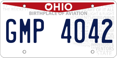 OH license plate GMP4042
