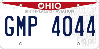 OH license plate GMP4044