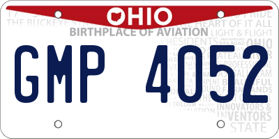 OH license plate GMP4052