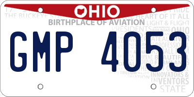OH license plate GMP4053
