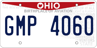 OH license plate GMP4060