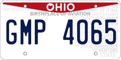 OH license plate GMP4065