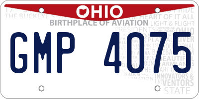 OH license plate GMP4075