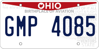 OH license plate GMP4085