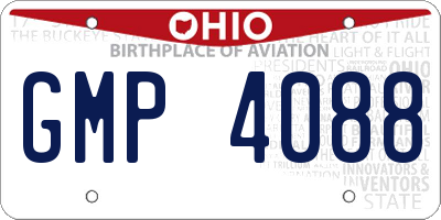 OH license plate GMP4088