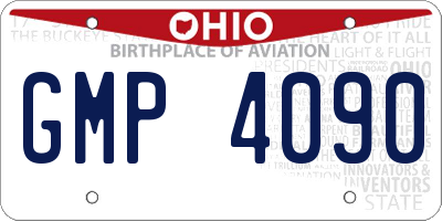 OH license plate GMP4090