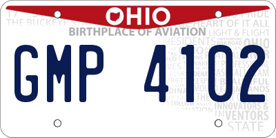 OH license plate GMP4102