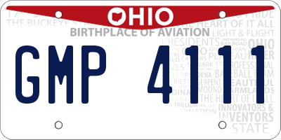OH license plate GMP4111