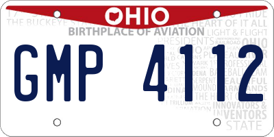 OH license plate GMP4112