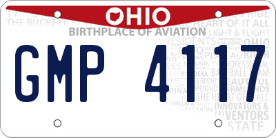 OH license plate GMP4117