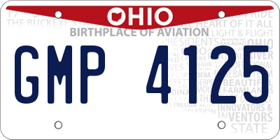 OH license plate GMP4125