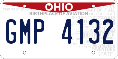 OH license plate GMP4132