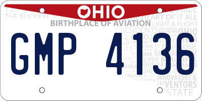 OH license plate GMP4136