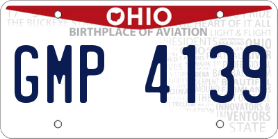 OH license plate GMP4139