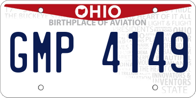 OH license plate GMP4149