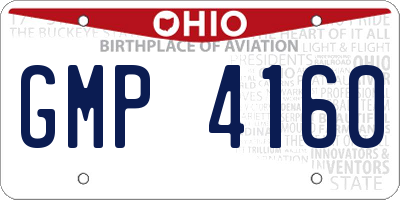 OH license plate GMP4160