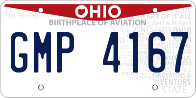 OH license plate GMP4167