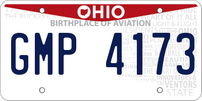OH license plate GMP4173