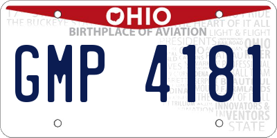 OH license plate GMP4181