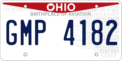 OH license plate GMP4182