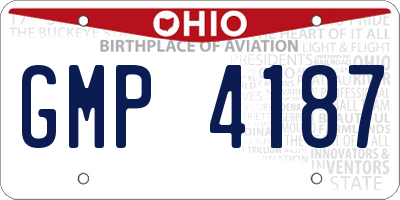 OH license plate GMP4187