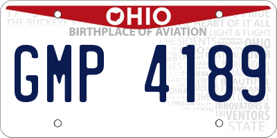 OH license plate GMP4189