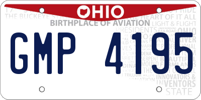 OH license plate GMP4195