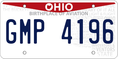 OH license plate GMP4196