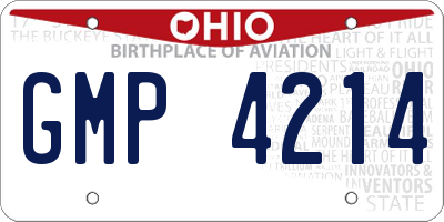 OH license plate GMP4214