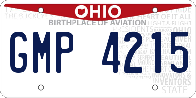 OH license plate GMP4215