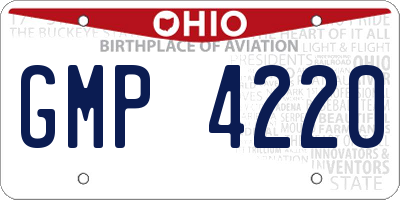 OH license plate GMP4220