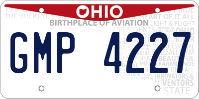 OH license plate GMP4227