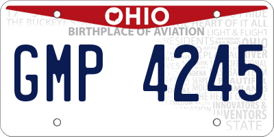 OH license plate GMP4245