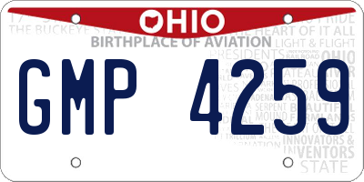 OH license plate GMP4259