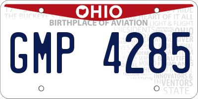 OH license plate GMP4285