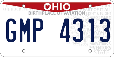 OH license plate GMP4313