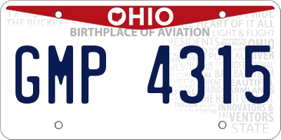 OH license plate GMP4315