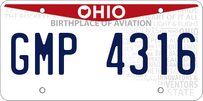 OH license plate GMP4316