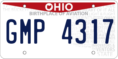 OH license plate GMP4317
