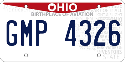 OH license plate GMP4326