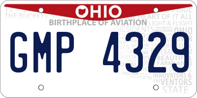 OH license plate GMP4329