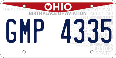 OH license plate GMP4335