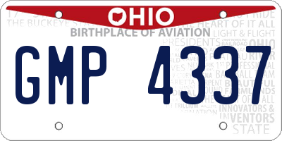 OH license plate GMP4337