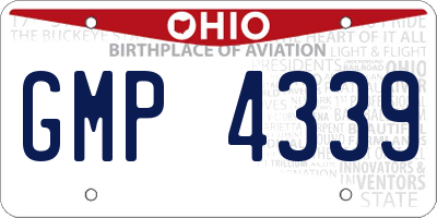 OH license plate GMP4339