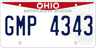 OH license plate GMP4343