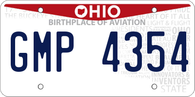 OH license plate GMP4354