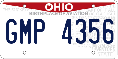 OH license plate GMP4356